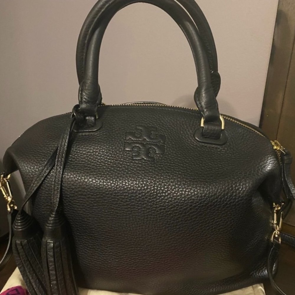 Black leather Tory Burch satchel - Picture 1 of 7